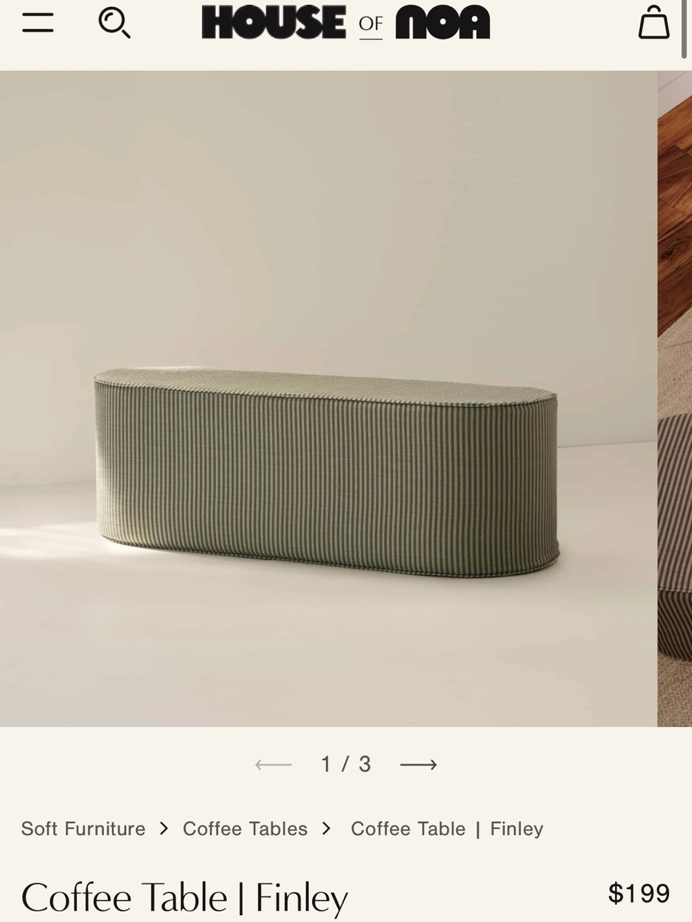 HOUSE OF NOA Finley coffee table cover (cover ONLY)